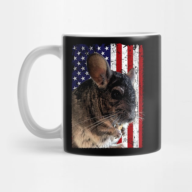 Cute and Cozy Chinchilla USA Flag Tee for Rodent Lovers by Gamma-Mage